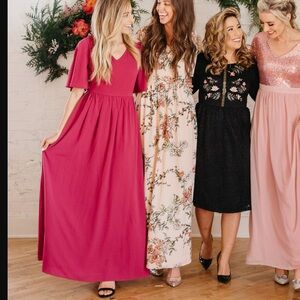 Elegant Magenta Maxi Dress